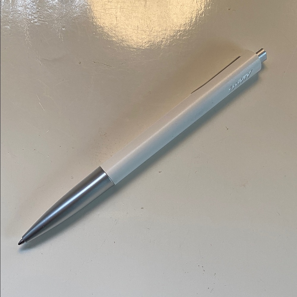 Lamy Noto Silver and White Ballpoint Pen new unused
